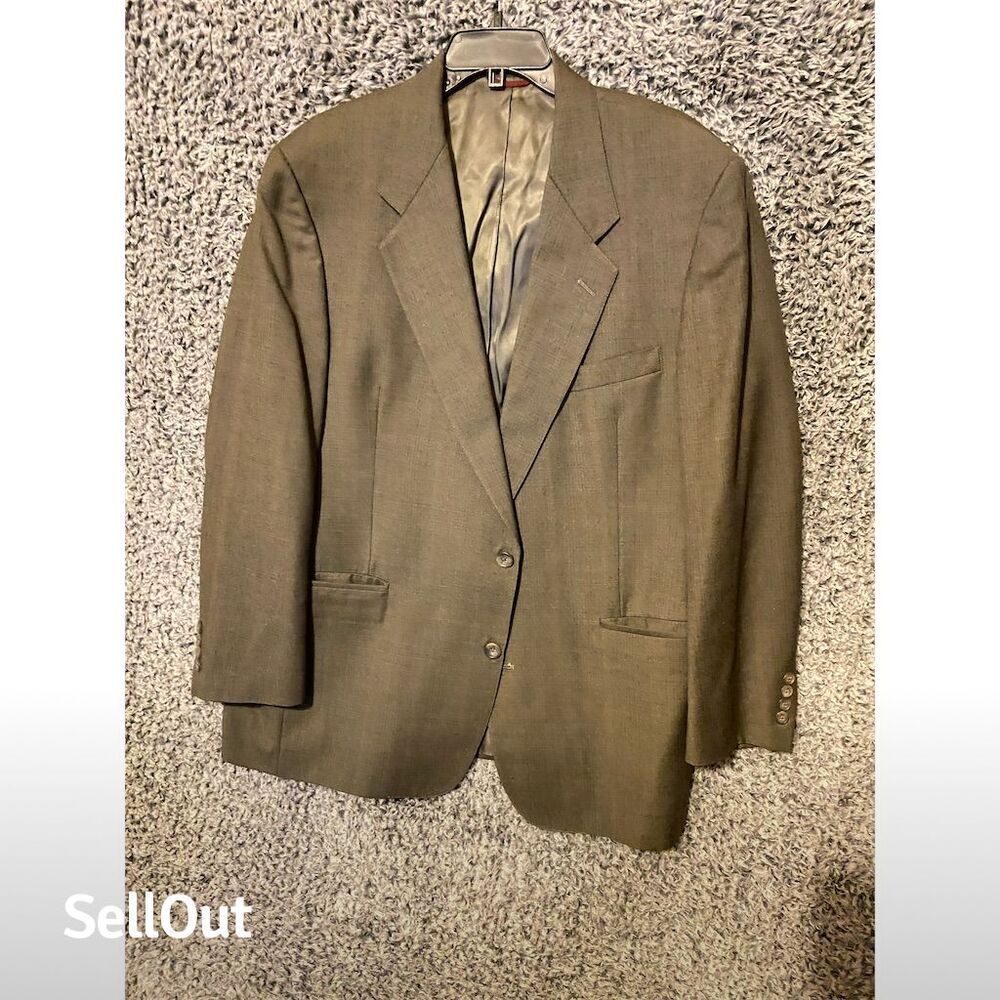 Vintage Hart Schaffner & Marx Men's Gray Striped Blazer Size 46